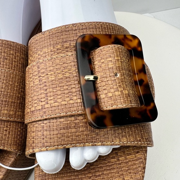 New Unisa Platform Woven Brown Buckle Wedge Sandal Womens Size 11 Shoes Heels - Picture 4 of 10